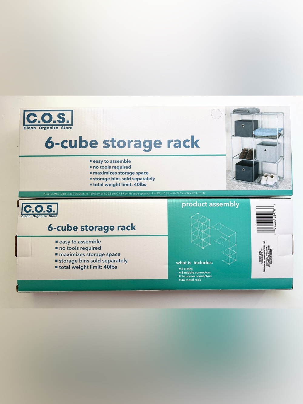 Set of Two 6-Cube Storage Rack Modular Home Organizer - Picture 2 of 3